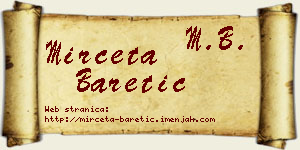 Mirčeta Baretić vizit kartica